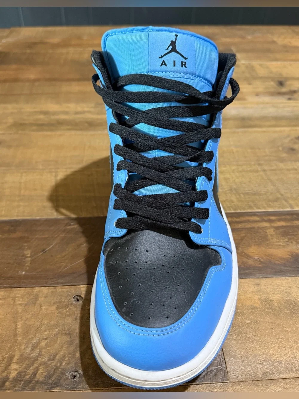 Jordan 1 Mid Blue and Black Men’s Sneakers